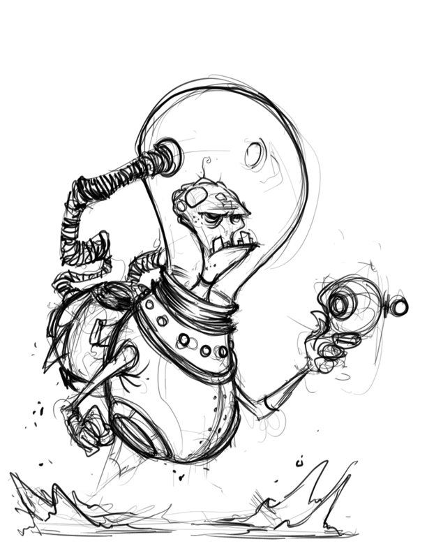 Esboço para animação 3d detalhada